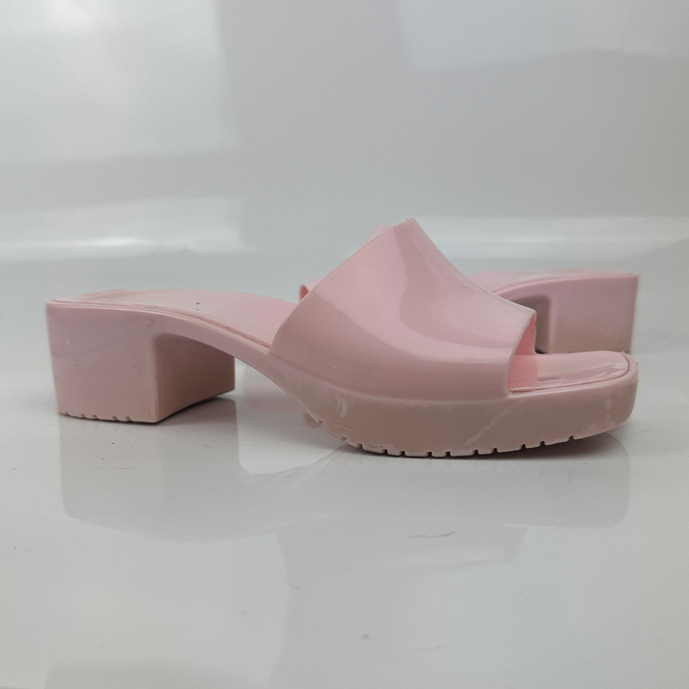 Mad Love MARNI Jelly Slides Mules Sandals Heels Women's Size 7 Pink Barbie Chunk
